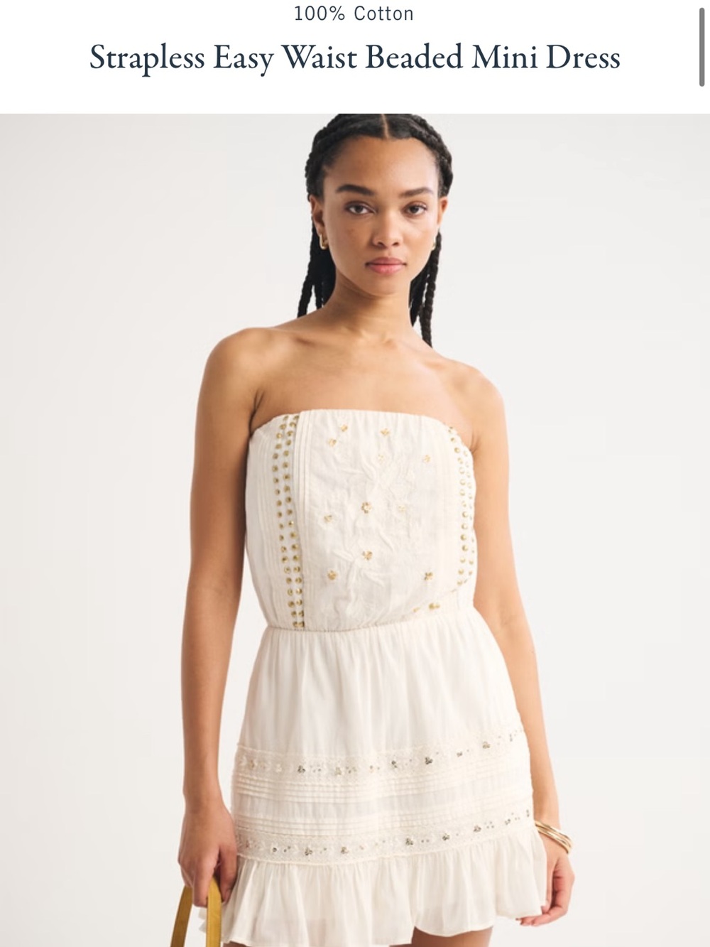 Strapless Easy Waist Beaded Mini Dress